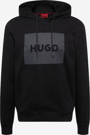 HUGO Sportisks džemperis 'Duratschi', krāsa - tumši pelēks / melns, Preces skats