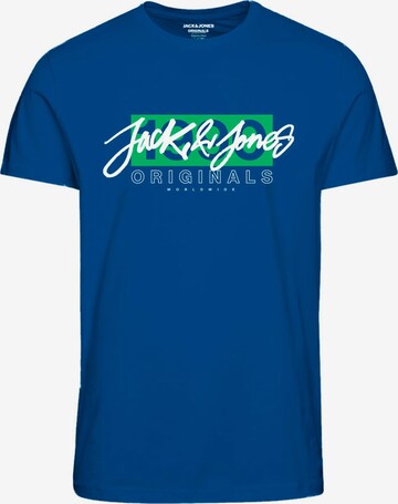 T-Shirt 'RACES' JACK & JONES en bleu : devant