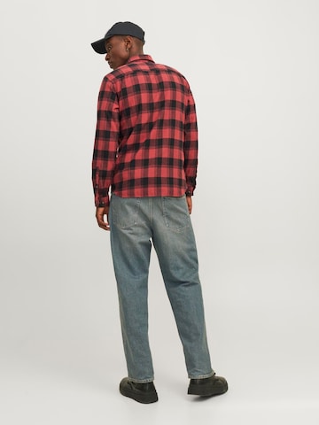 JACK & JONES Slim fit Overhemd 'JJJoshua' in Rood