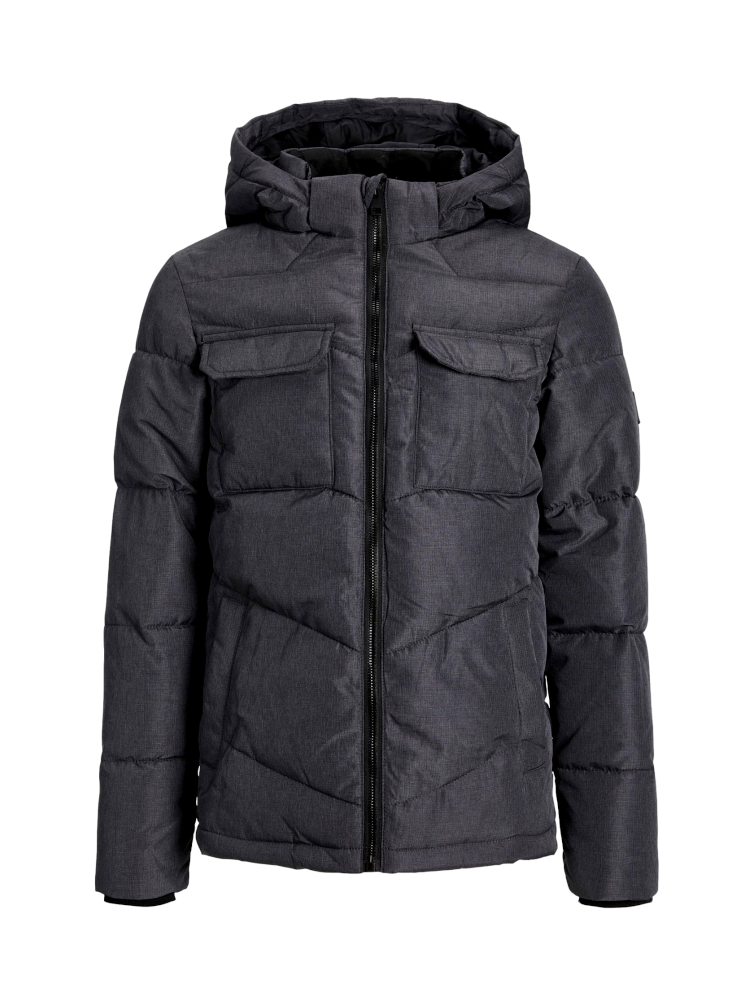 Jack & Jones Junior Zimní bunda 'Mason' – šedá: přední strana