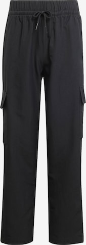 juoda ADIDAS SPORTSWEAR Laisvas Sportinės kelnės: priekis