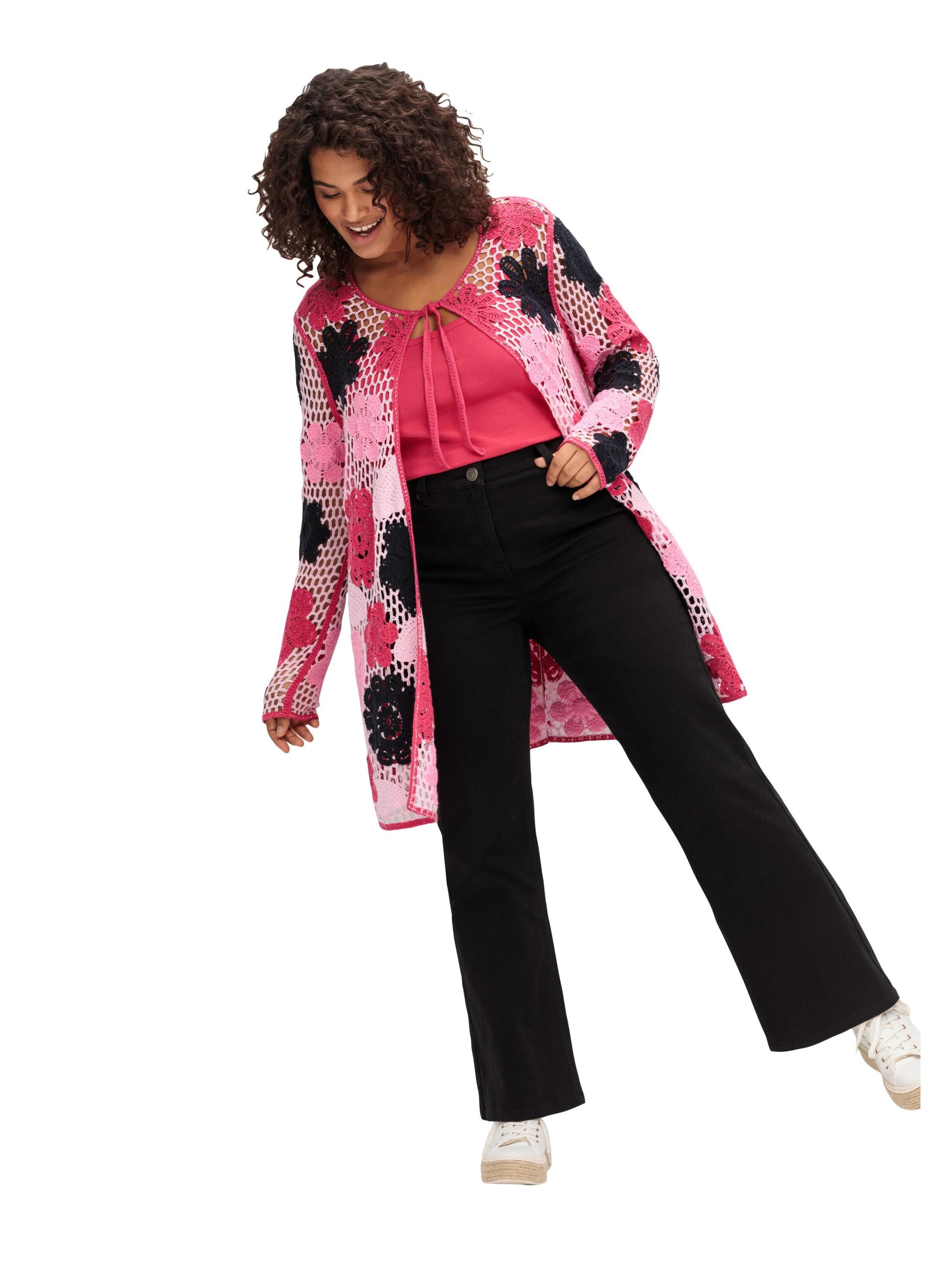 SHEEGOBootcut/trapezice Hlače - crna boja