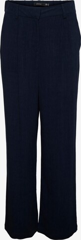 VERO MODA Regular Pleat-Front Pants 'VERA' in Blue: front