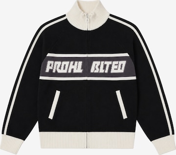 Prohibited Strickjacke 'Letterman' in Schwarz: Vorderseite