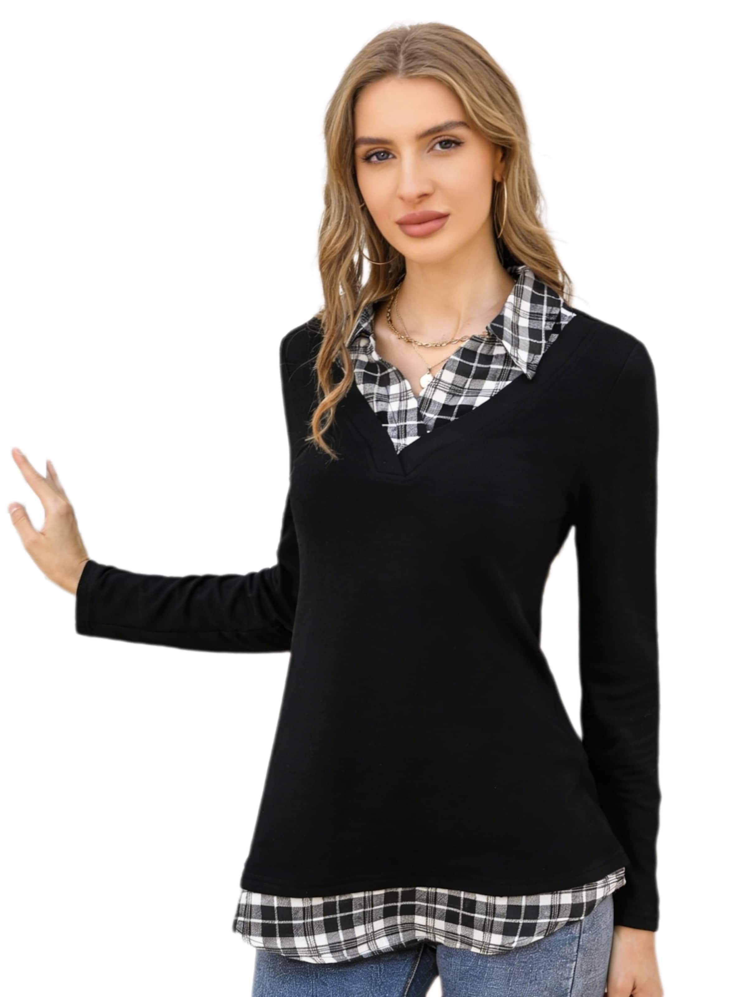 Yesfashion Blouse in Black: front