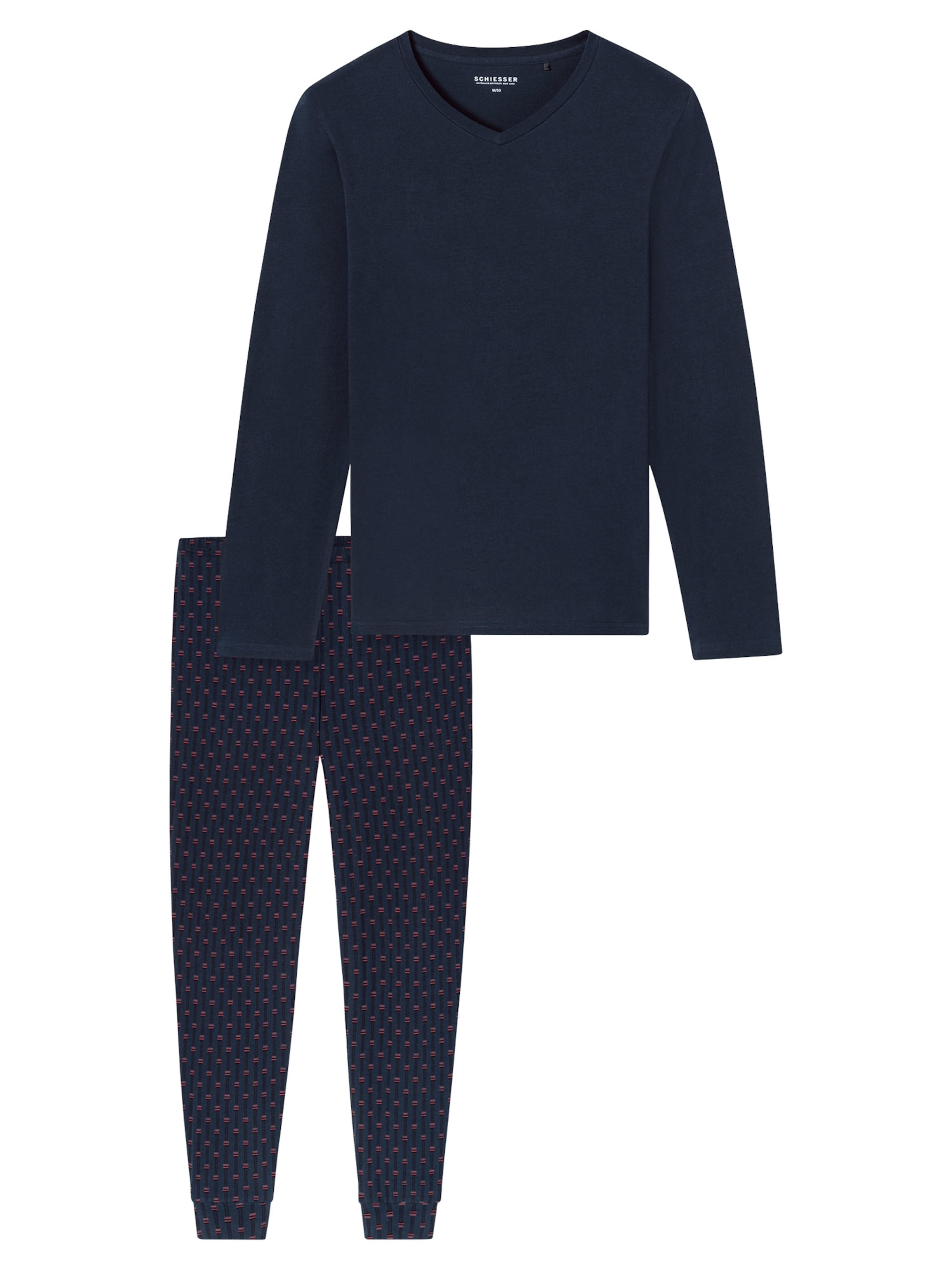 SCHIESSER Pyjama 'Casual Essentials' in Blau: Vorderseite