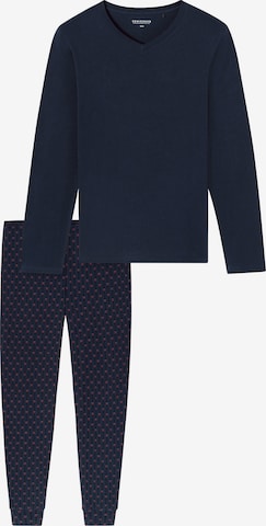 Pigiama lungo 'Casual Essentials' di SCHIESSER in blu: frontale
