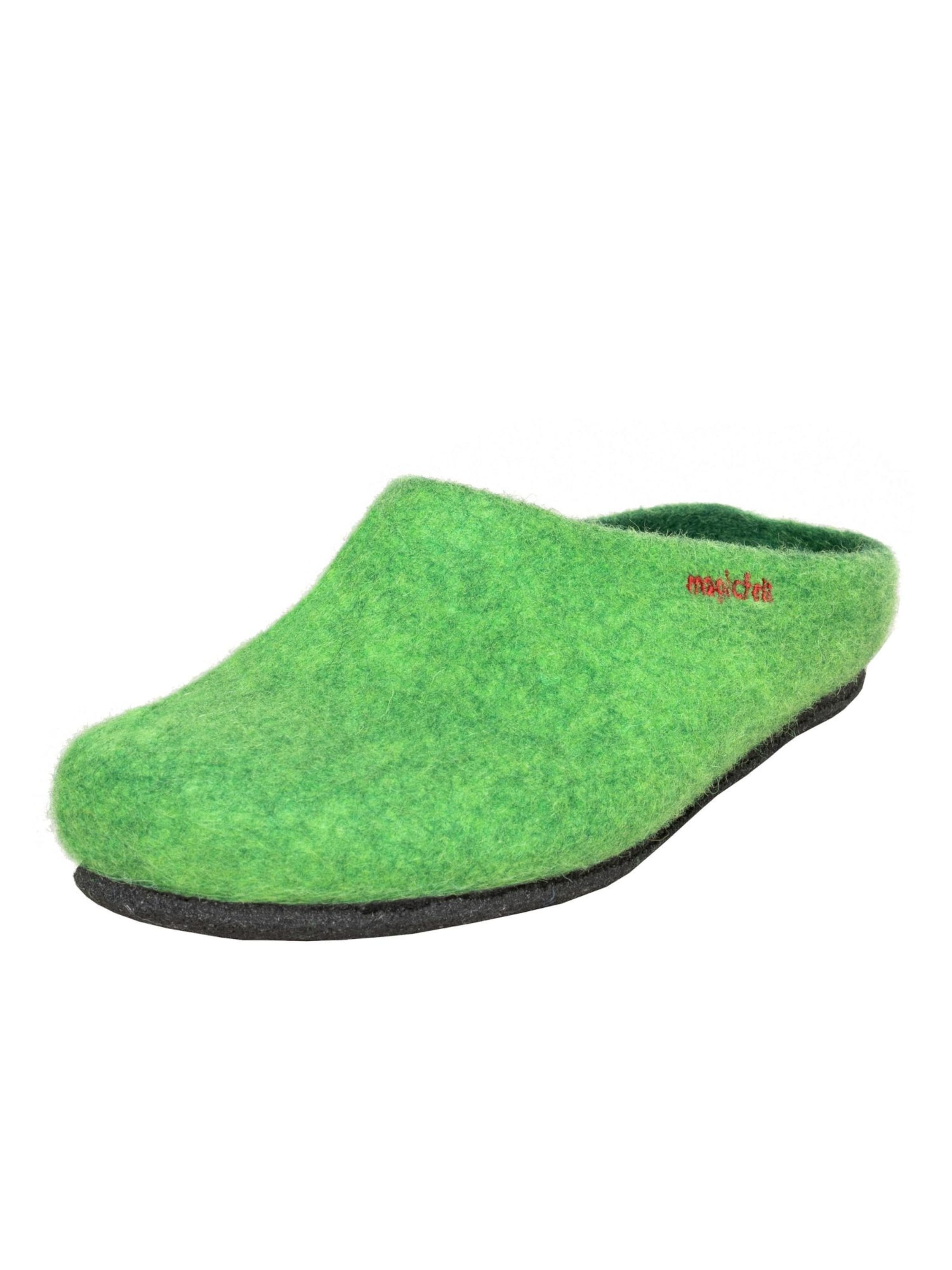 MagicFelt Hausschuh 'Magicfelt Filzpantoffel Magicfelt 709' in Grün: Vorderseite