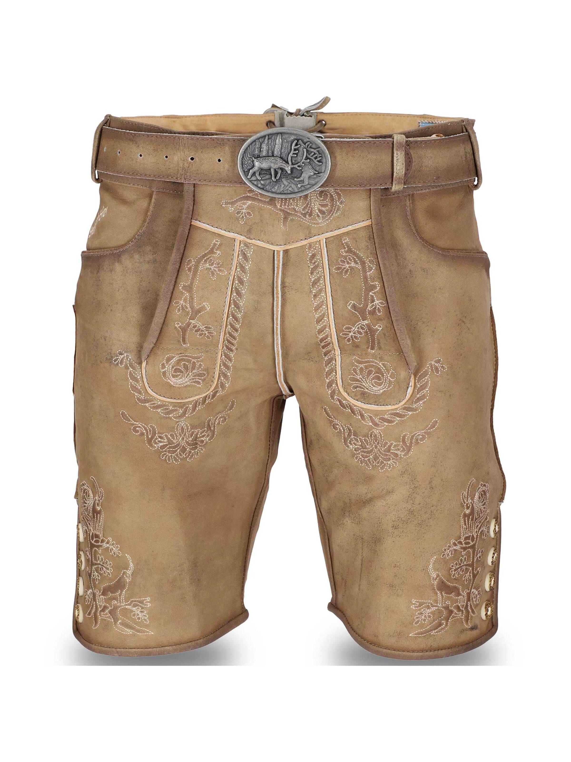 Steigenhöfer Regular Trachtenhose 'Steigenhöfer Lederhose Alexander'‌ in Braun: Vorderseite