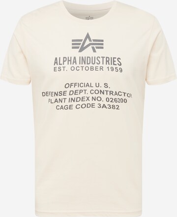 ALPHA INDUSTRIES T-Shirt in Weiß: predná strana