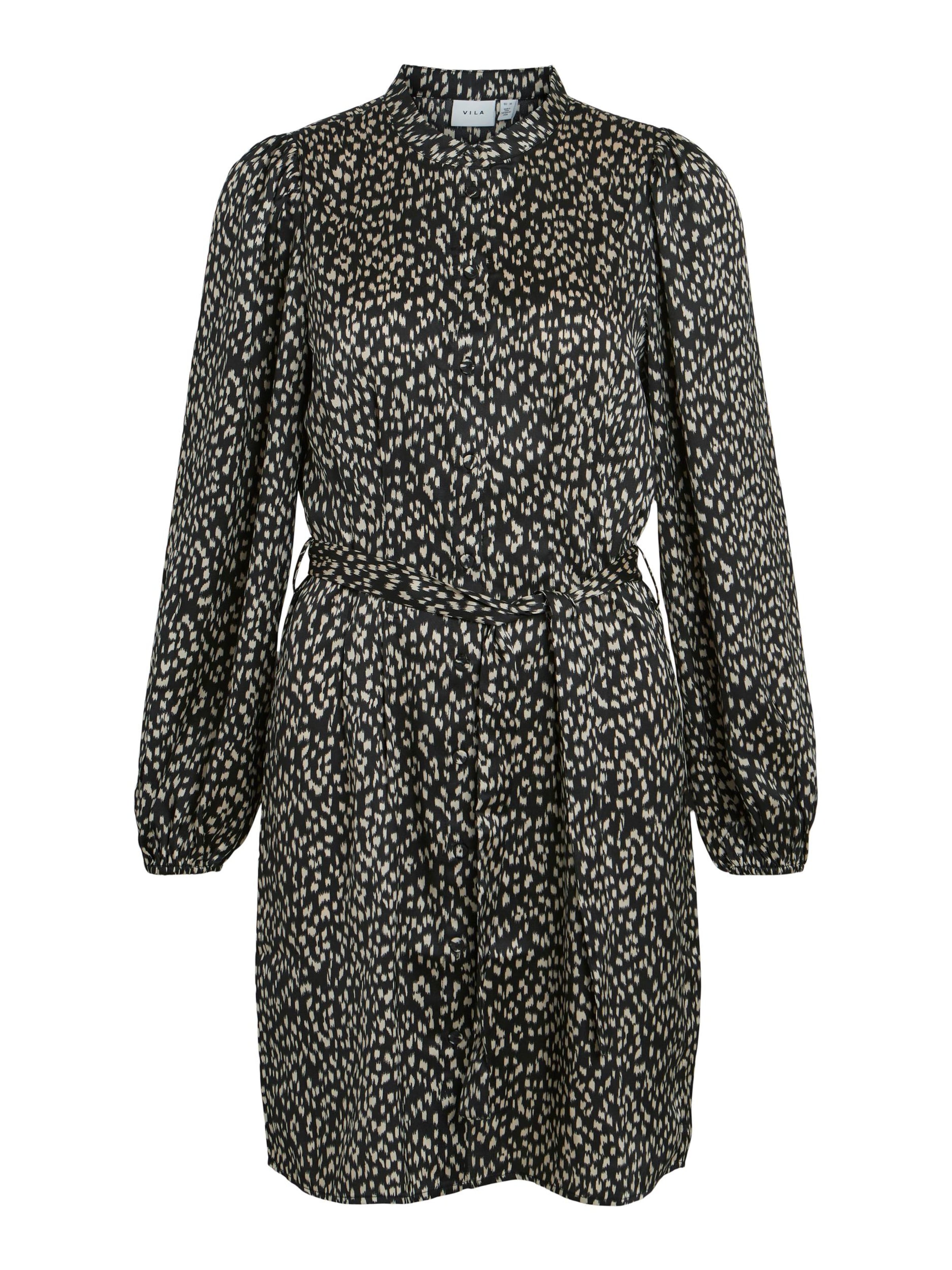 VILA Košeľové šaty 'MELINA' - Čierna: predná strana