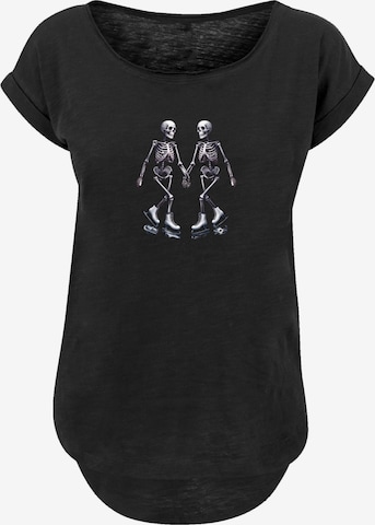 T-shirt 'Skeleton Couple Ice Skating Valentine's Day Gift' F4NT4STIC en noir : devant