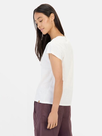 CAMEL ACTIVE T-Shirt mit Blumenprint aus Baumwolle in Weiß