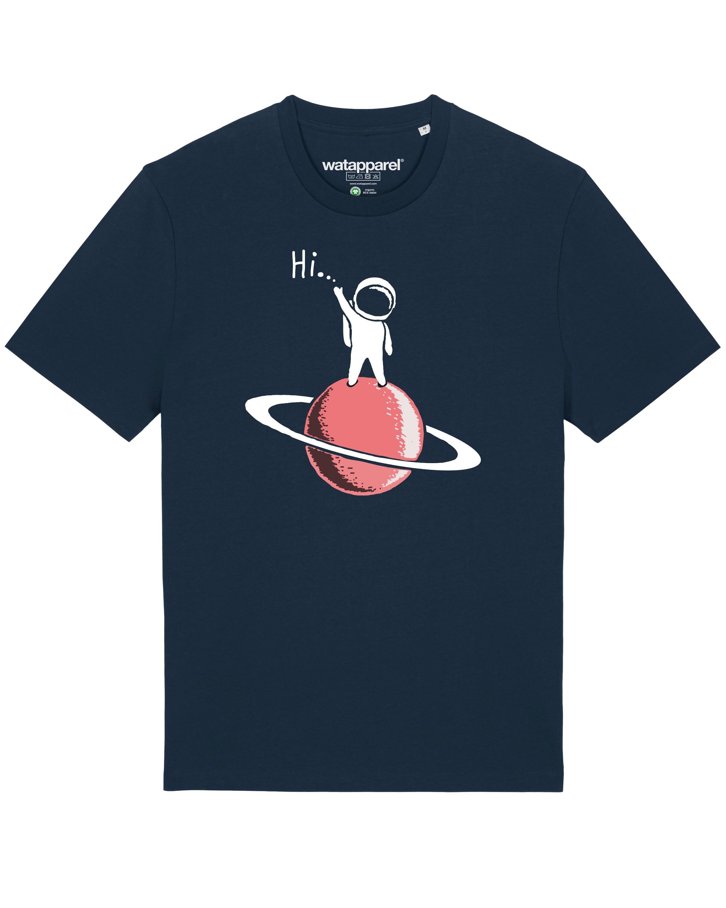 Watapparel Shirt 'Astronaut says Hi' in Blauw: voorkant