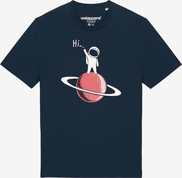 Watapparel Shirt 'Astronaut says Hi' in Blau: Vorderseite