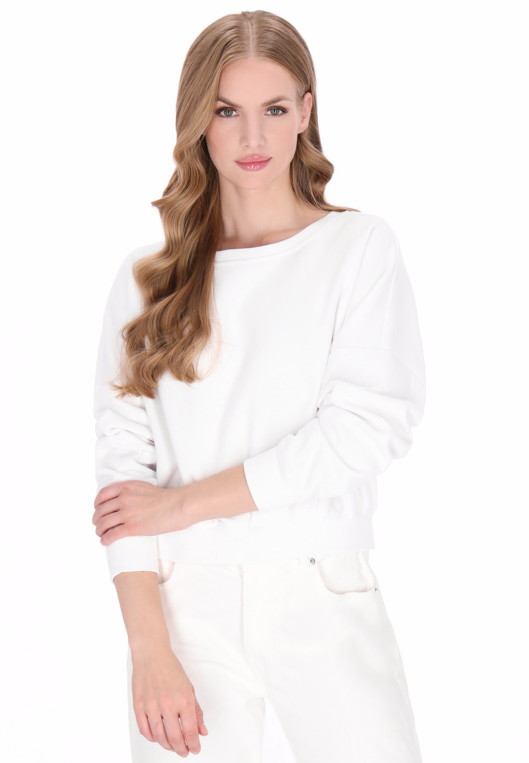 Sweat-shirt DreiMaster Vintage en blanc : devant