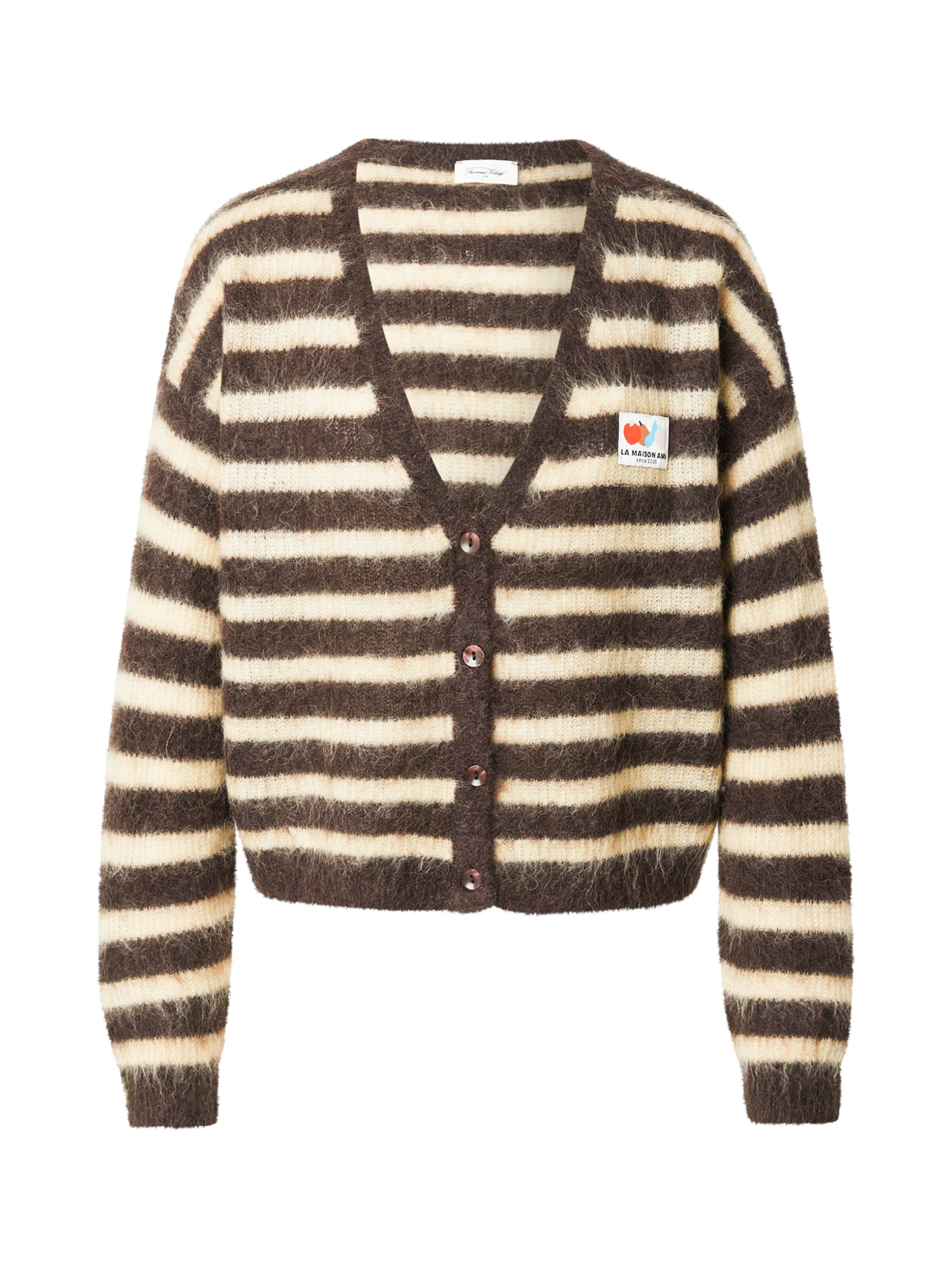 AMERICAN VINTAGE Вязаная кофта 'Nenybay' в Коричневый: спереди