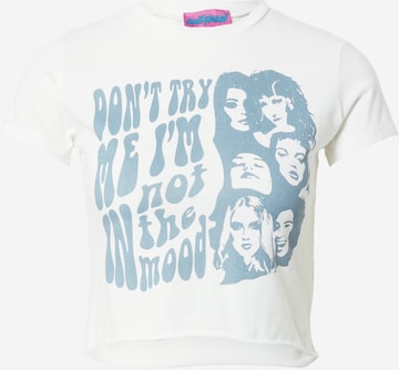 T-shirt 'Don'T Try Me' Edikted en blanc : devant