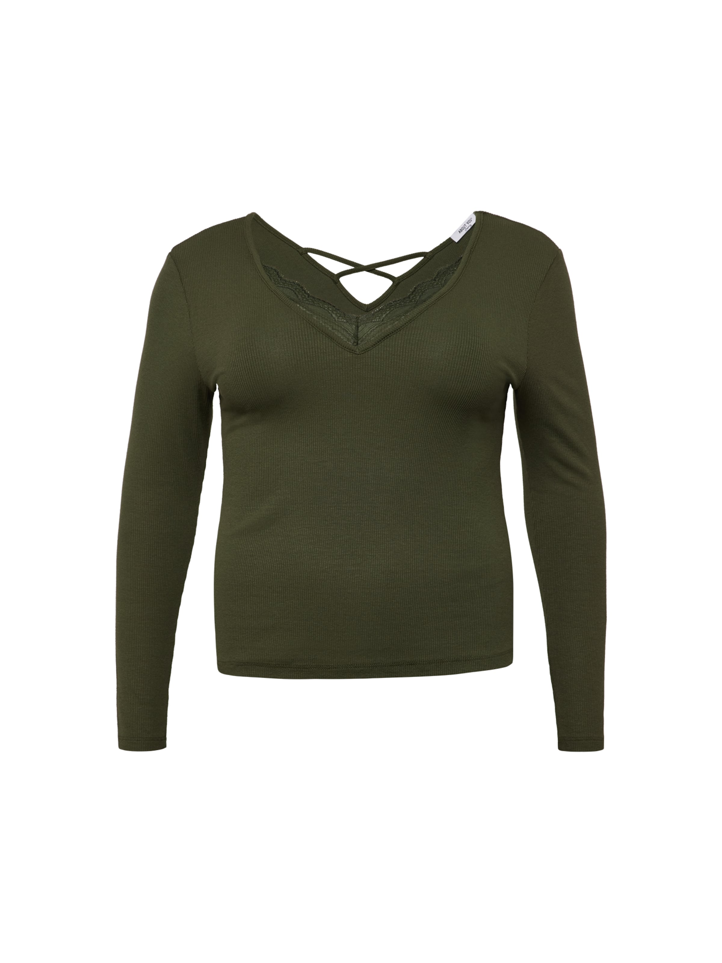 ABOUT YOU Curvy Μπλουζάκι 'Christina' σε πράσινο: μπροστά