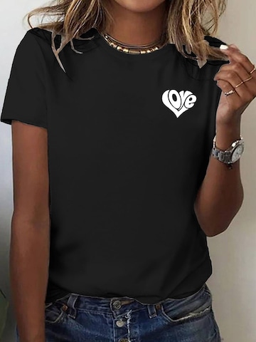 RMK Shirt 'Love Herz' in Black