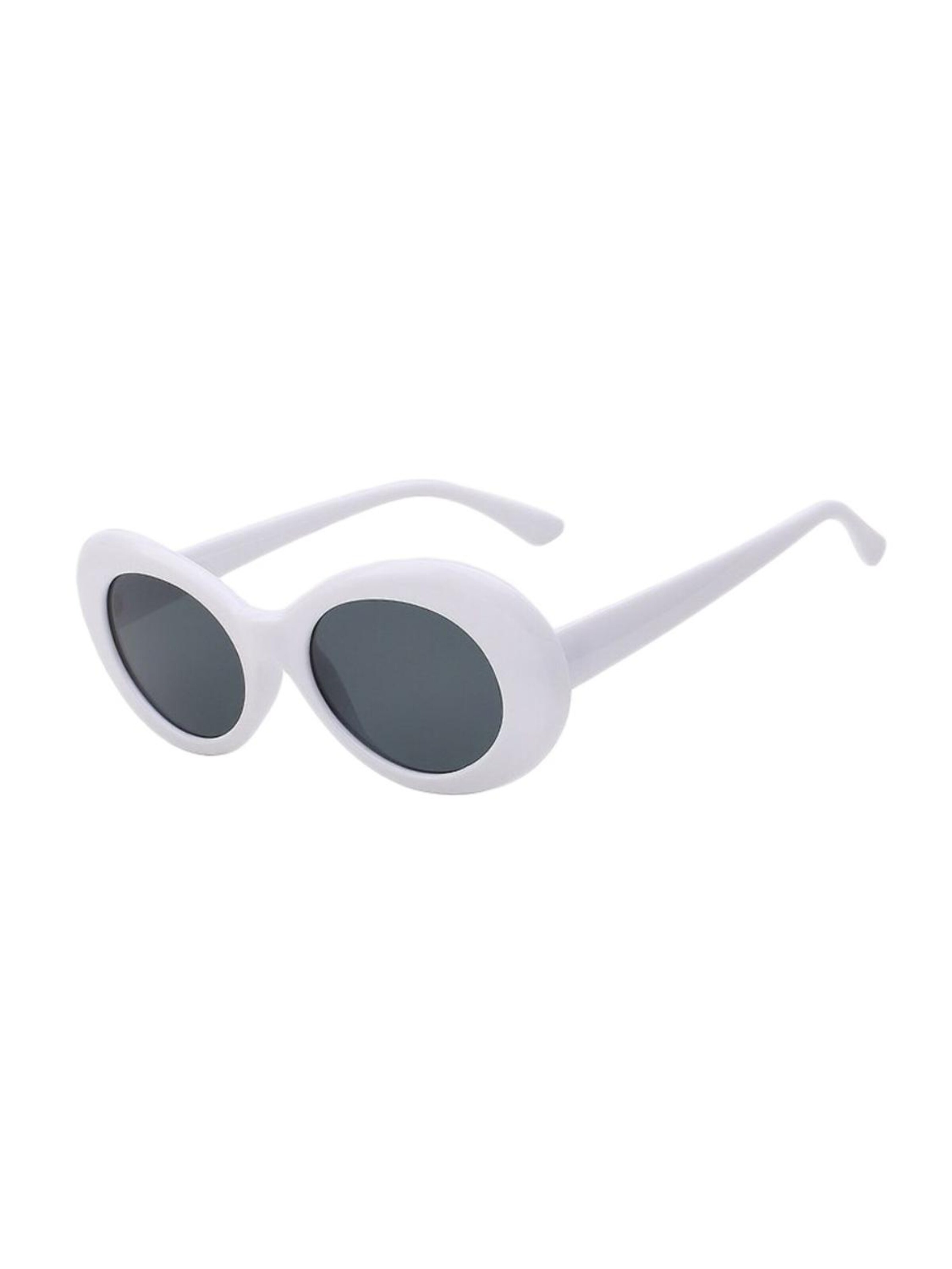 VEYREY Sunglasses 'VeyRey Sonnenbrille Cobain Oválné Grau gläser Schwarz' in White: front
