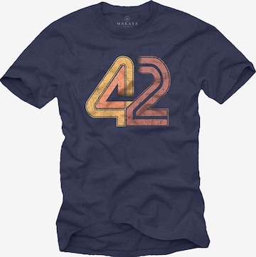 MAKAYA Shirt '42 The Answer' in Blau: Vorderseite