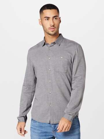 TOM TAILOR DENIM Regular fit Button Up Shirt in Grey: front