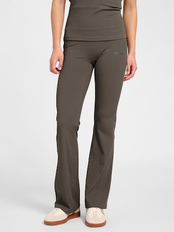 Hummel Flared Workout Pants in Brown