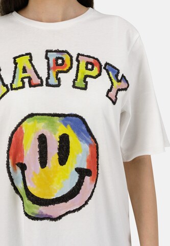 Frogbox T-Shirt 'HAPPY' in Weiß