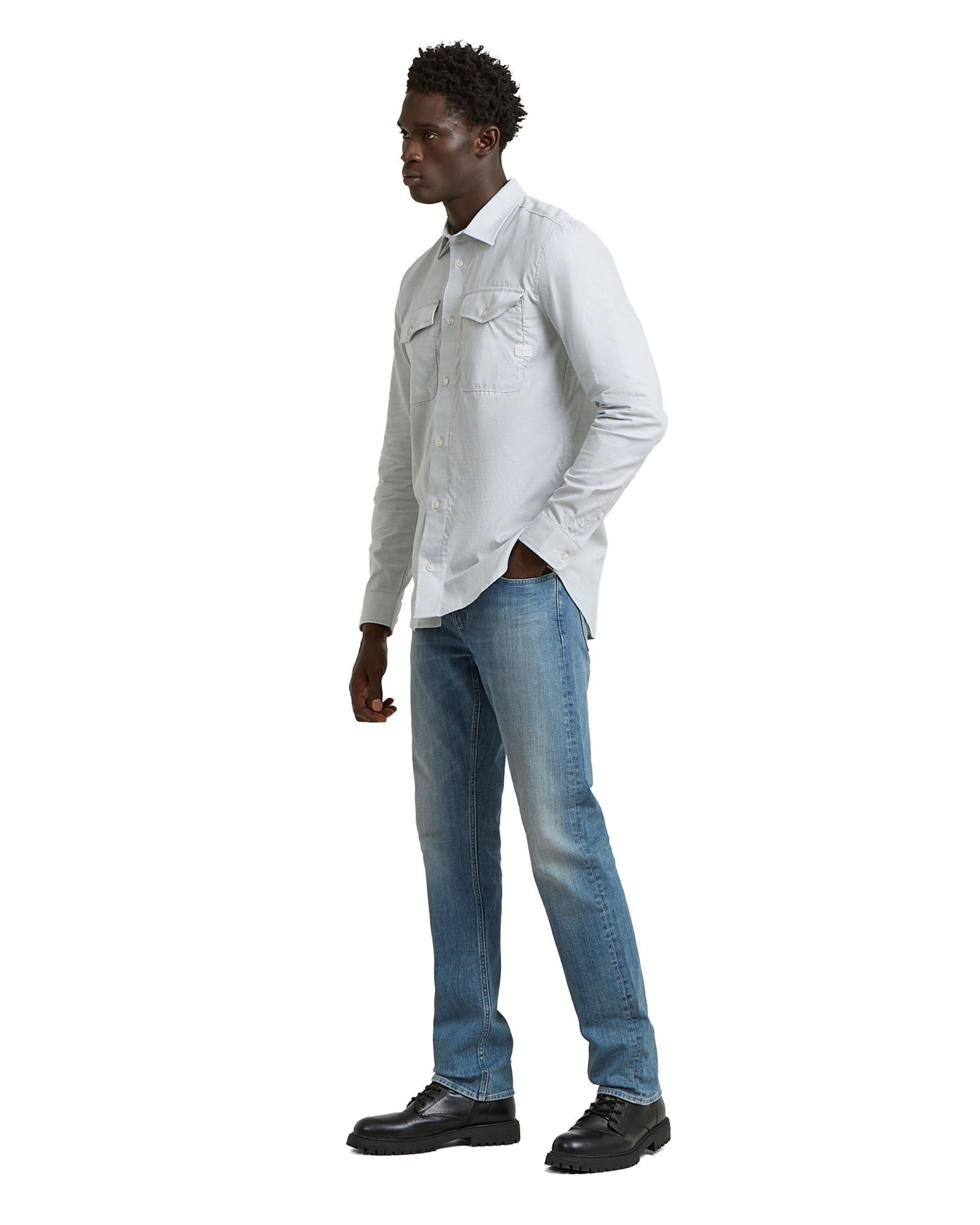 G-STAR Slim Fit Hemd - 'Marine Slim Shirt' in Blau