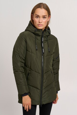 Oxmo Winterjas 'Junchen' in Groen: voorkant