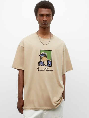 Pull&Bear T-Shirt in Beige: Vorderseite
