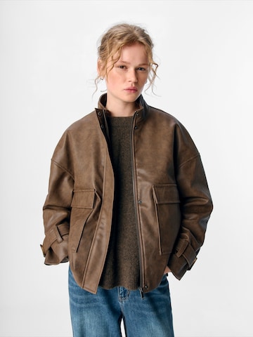 Veste mi-saison 'OBJLAMA' OBJECT en marron : devant