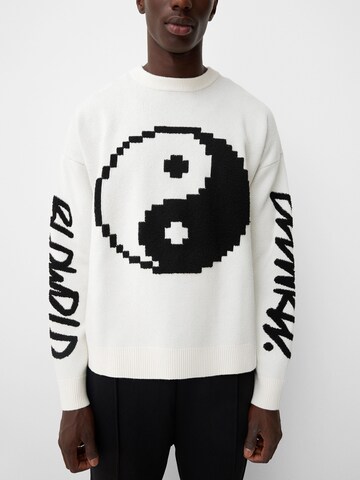 Pull-over Bershka en blanc