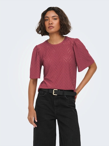 JDY T-shirt 'JDYCARLA CATHINKA' i röd: framsida