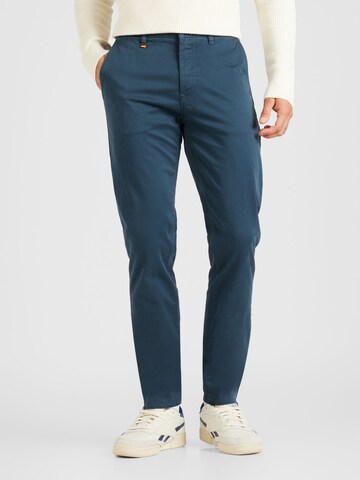 Slimfit Pantaloni chino 'Taber' di BOSS in blu: frontale