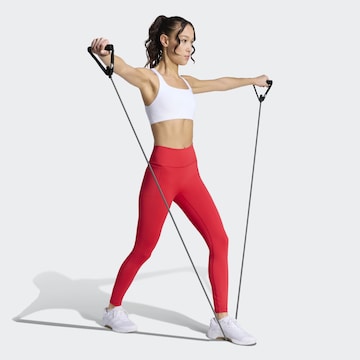 ADIDAS PERFORMANCE Skinny Workout Pants 'Optime' in Red