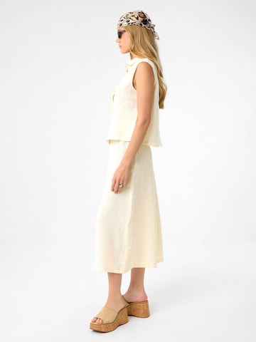 DIMI Blouse 'Kurze Damen Leinen Top' in Beige