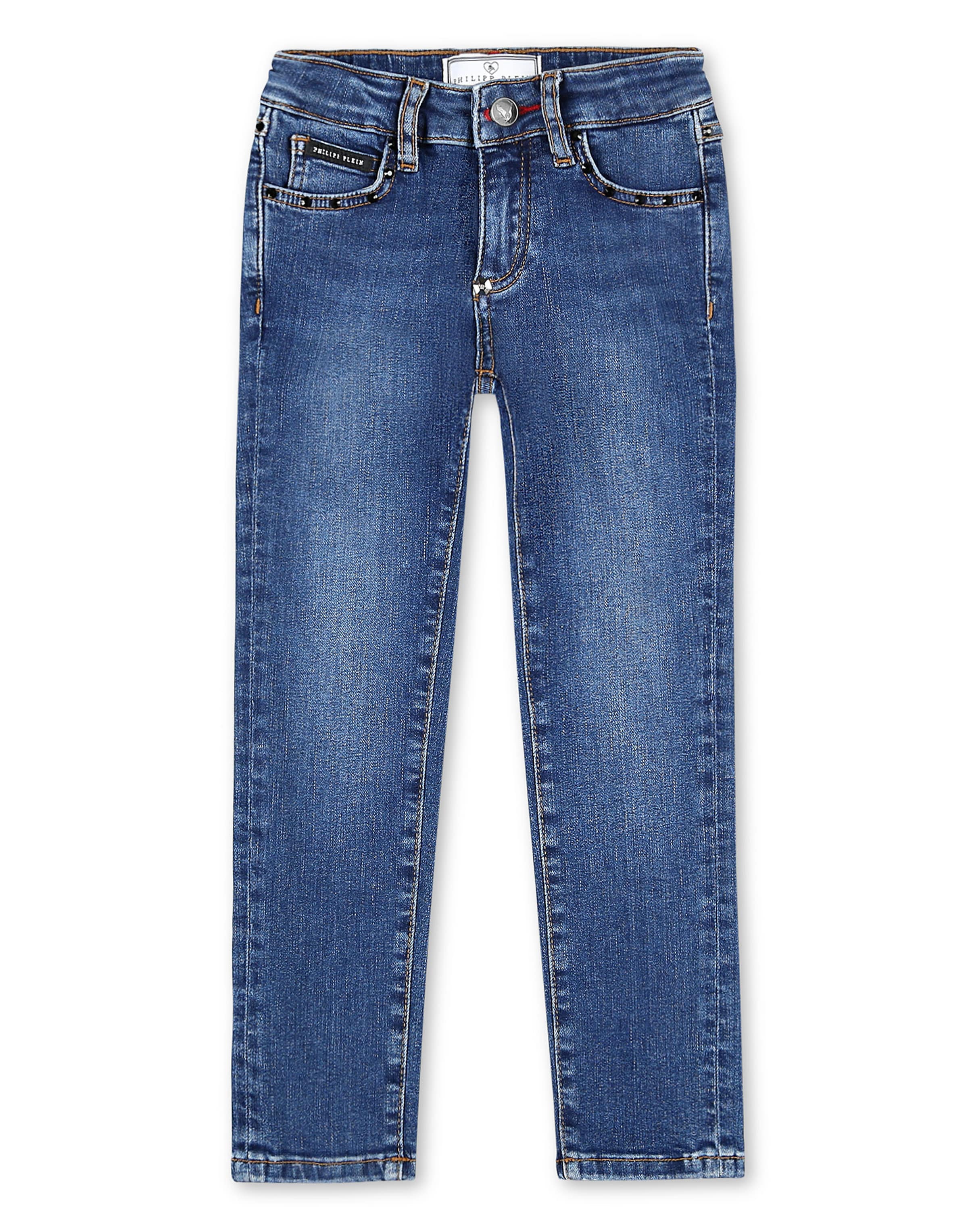 Coupe slim Jean 'Hexagon' Philipp Plein en bleu : devant
