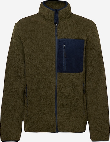 BRAVE SOUL Fleece jas in Groen: voorkant