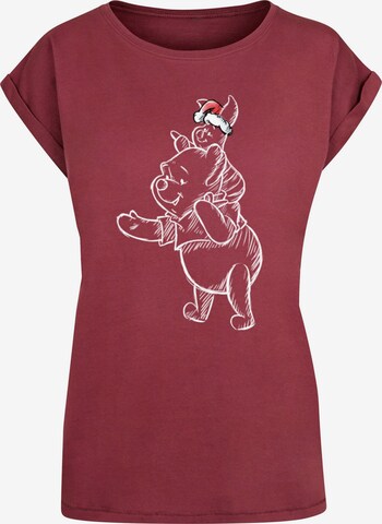 ABSOLUTE CULT T-Shirt 'Winnie The Pooh - Piglet Christmas' in Rot: predná strana