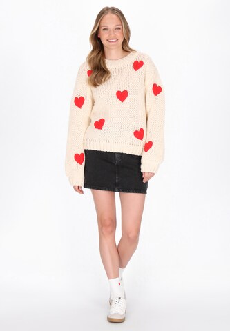 MYMO Υπερμέγεθες πουλόβερ 'Young Fashion' σε μπεζ