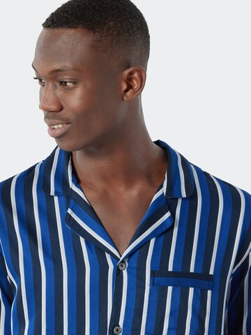 SCHIESSER Pyjama lang 'Elegant Stripes' in Blauw