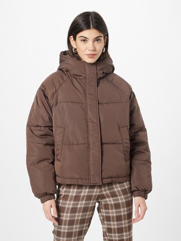ICHI Winter Jacket in Brown: front