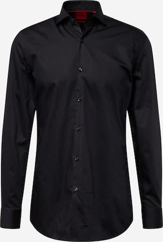 Slim fit Camicia business 'Kason' di HUGO in nero: frontale