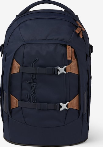 Satch Backpack in Blue: front