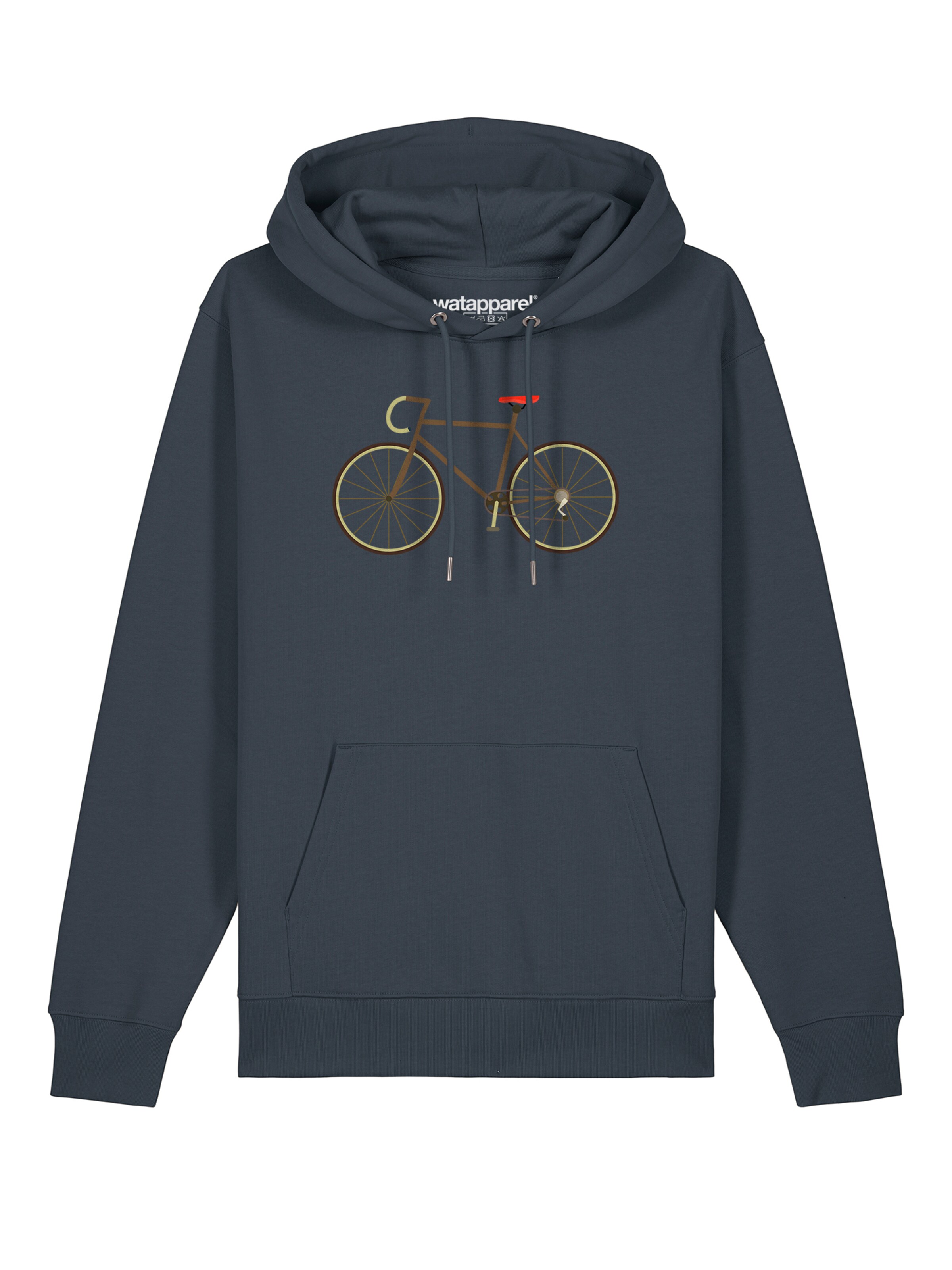 Watapparel Sweatshirt ' Fahrrad ' in Grau: Vorderseite