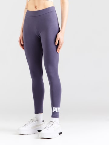 PUMA Skinny Športne hlače 'ESS No. 1' | modra barva: sprednja stran