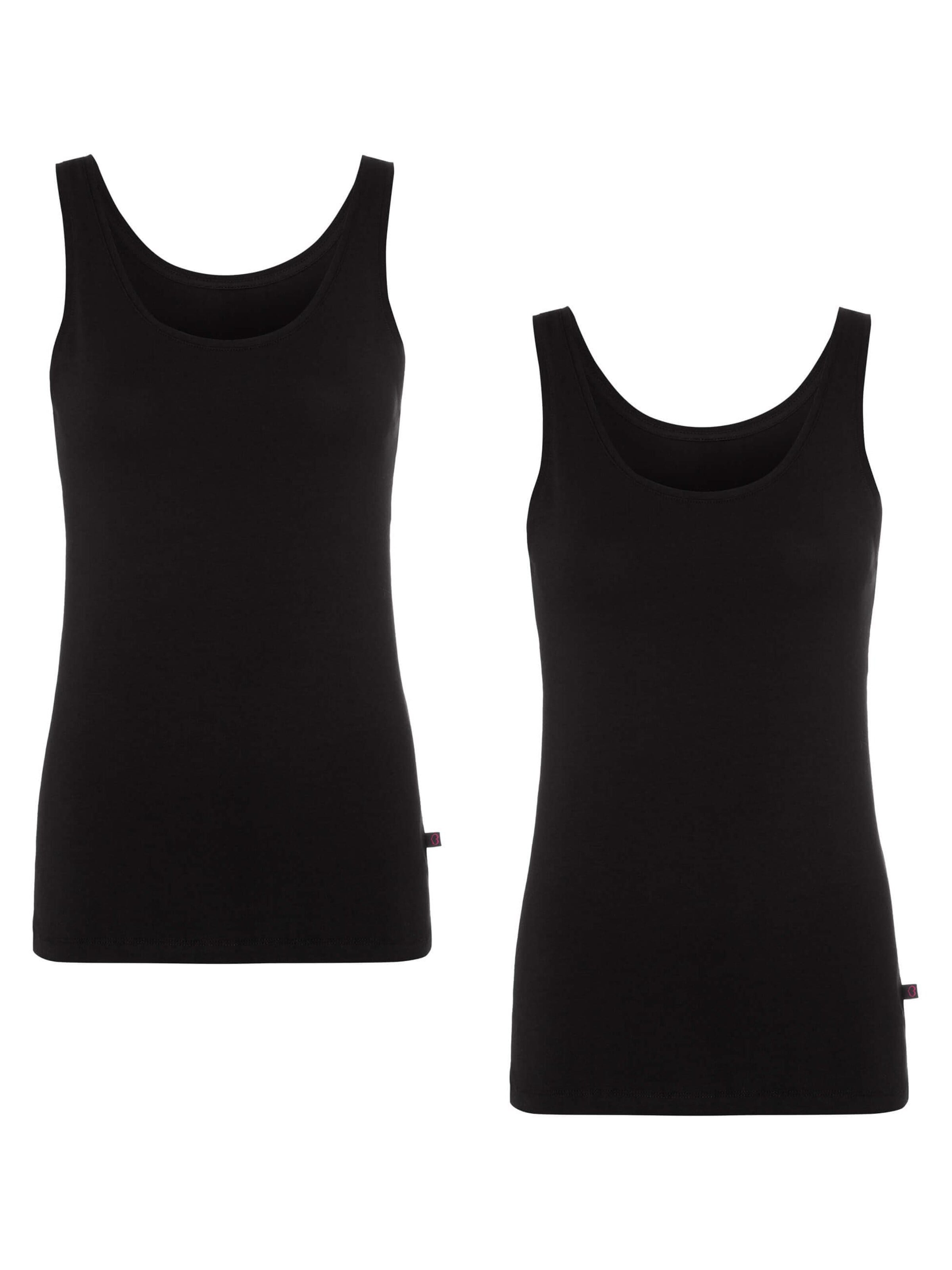 BeeDees Top 'Tanktop im Doppelpack EVERY DAY Trägershirt aus weicher Baumwolle mit Rundhalsausschnitt' in Black: front