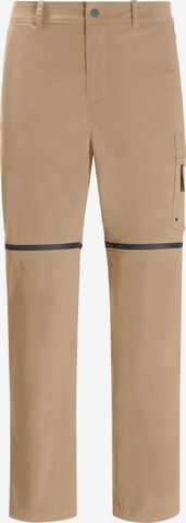 JACK WOLFSKIN Regular Athletic Pants 'Wanderthirtst' in Beige: front